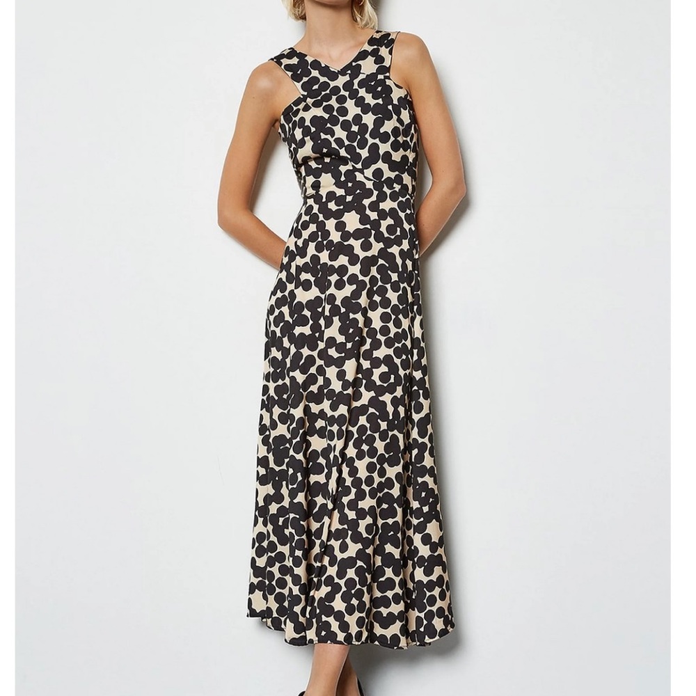 Karen Millen Halterneck Spot Maxi Dress Women’s Size XS
